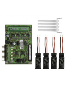 Tarjeta de 4 zonas de ampliación para centrales MAG8Plus, certificada EN54-2 y EN54-4. La central admite un máximo de 2 tarjeta