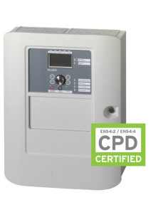 Central de incendios analógica de 1 lazo no ampliable. Hasta 250 dispositivos (125 detectores + 125 mód./pulsad./sirenas). 64 z