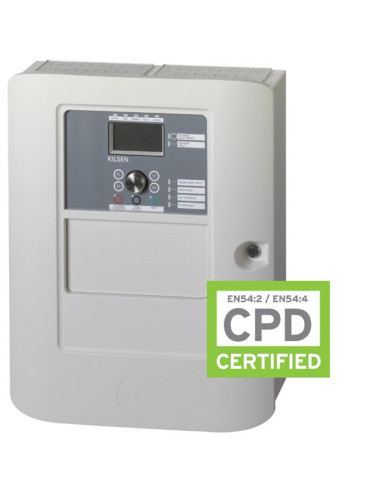 Central de incendios analógica de 1 lazo no ampliable. Hasta 250 dispositivos (125 detectores + 125 mód./pulsad./sirenas). 64 z