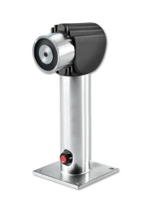 Retenedor electromagnético para montaje en suelo / pared con pulsador de desbloqueo, Soporte ajustable y abatible a 325mm con 1