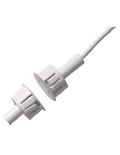 Contacto magnético de plástico ABS para montaje empotrado en puertas metálicas, Se suministra con 2 m de cable de 4 hilos, Cont