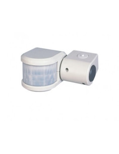 Activador de luces con alcance de 18 metros x 180º. De pared.
Regulación de nivel de luz (0 a 200 lux) y del tiempo de activac