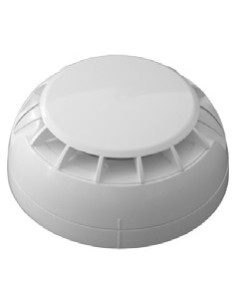 Detector termovelocimétrico certificado EN54-5 Clase A1R, con led.No incluye base.Extraplano: 42 x Ø102 mm. Funcionamiento entr