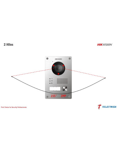 HIK: Placa 1 puls. videop. 2 hilos 2...
