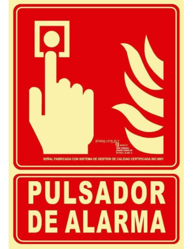 (RD00111) CARTEL PULSADOR Clase B...